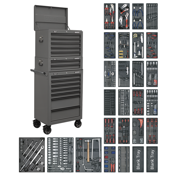 Sealey | Superline PRO® Tool Chest Combination 14 Drawer with 1179pc Tool Kit - Grey - SPTGRCOMBO1