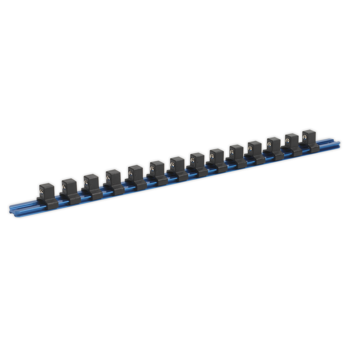 Socket Retaining Rail with 14 Clips Aluminium 1/2"Sq Drive - SR1214 - Farming Parts