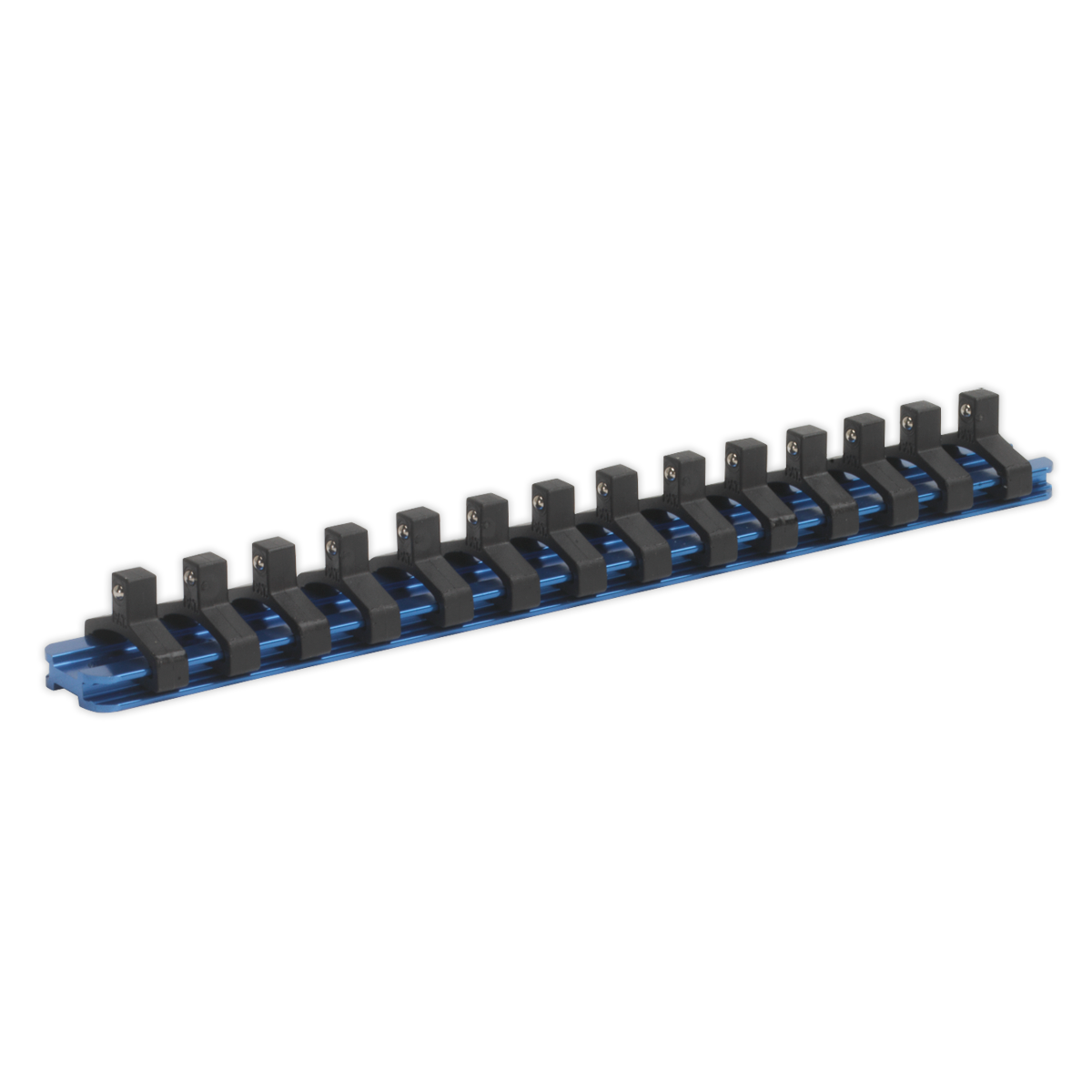 Socket Retaining Rail with 14 Clips Aluminium 1/4"Sq Drive - SR1414 - Farming Parts