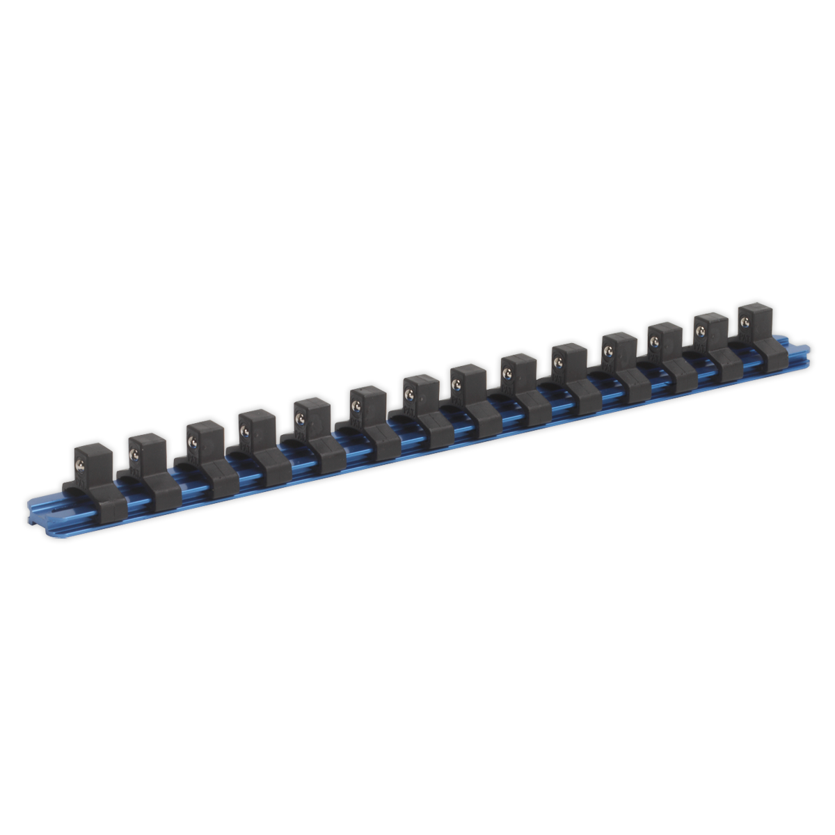 Socket Retaining Rail with 14 Clips Aluminium 3/8"Sq Drive - SR3814 - Farming Parts