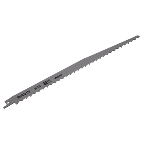 A Sealey Reciprocating Saw Blade Pruning & Coarse Wood 300mm 3tpi, pack of 5 (model SRBR1217K), designed for cutting soft wood, displayed on a white background.