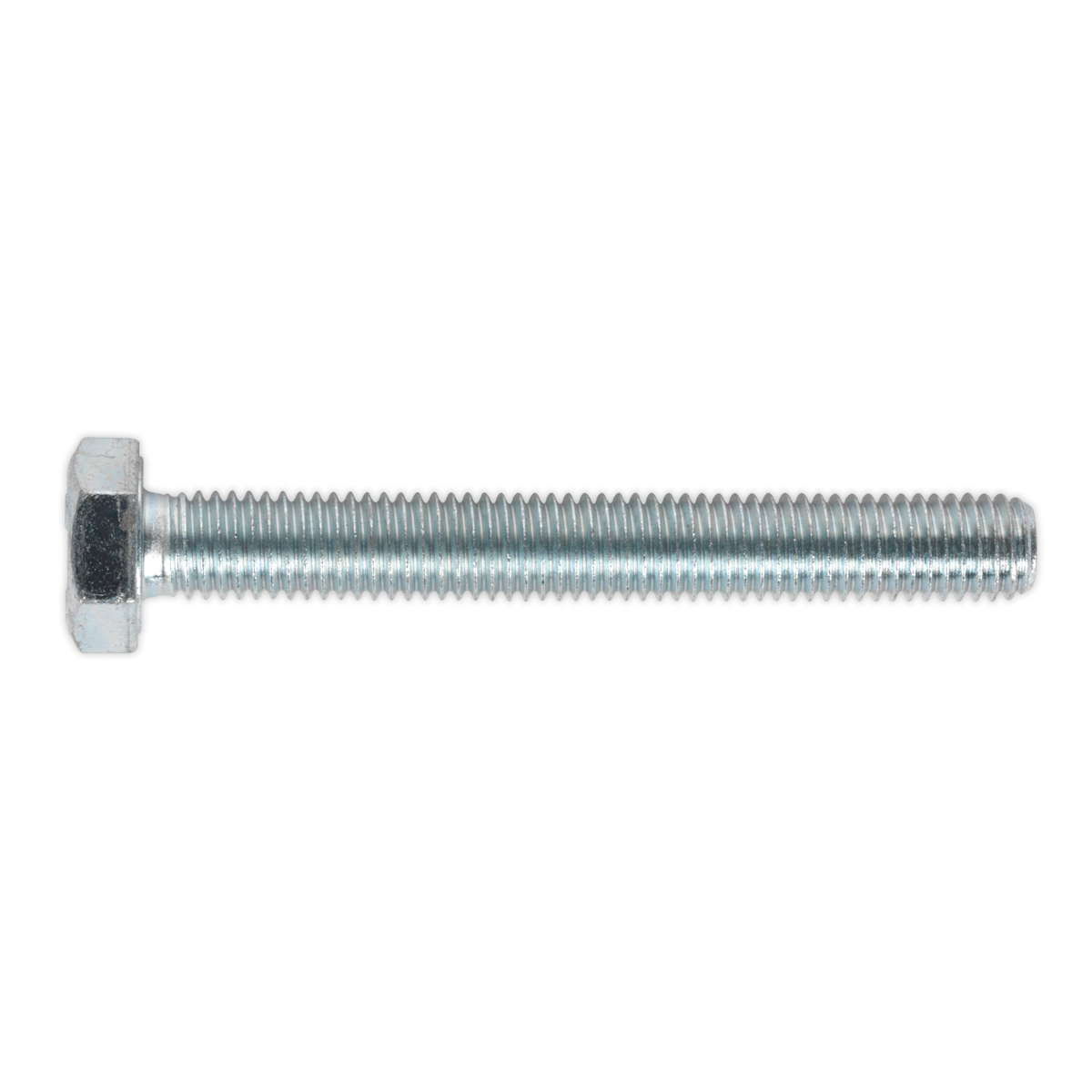 The Sealey HT Setscrew M10 x 80mm 8.8 Zinc Pack of 25 (SS1080) features a high tensile steel construction for superior durability and comes with a partially threaded shank.