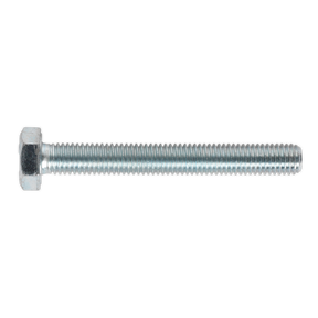 The Sealey HT Setscrew M10 x 80mm 8.8 Zinc Pack of 25 (SS1080) features a high tensile steel construction for superior durability and comes with a partially threaded shank.