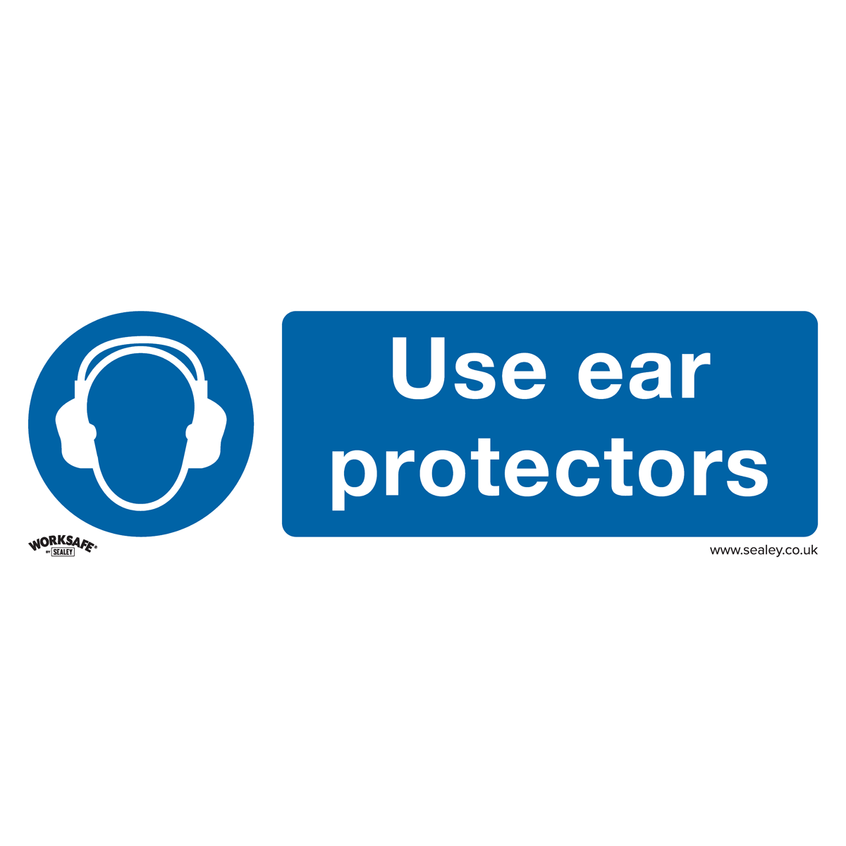 Mandatory Safety Sign - Use Ear Protectors - Self-Adhesive Vinyl - Pack of 10 - SS10V10 - Farming Parts