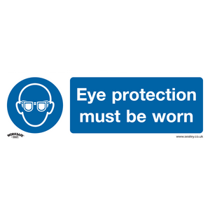 Mandatory Safety Sign - Eye Protection Must Be Worn - Rigid Plastic - Pack of 10 - SS11P10 - Farming Parts