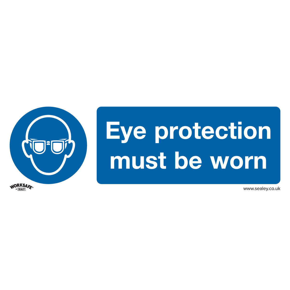 Mandatory Safety Sign - Eye Protection Must Be Worn - Self-Adhesive Vinyl - SS11V1 - Farming Parts