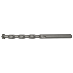 The Sealey Straight Shank Rotary Impact Drill Bit Ø11 x 150mm - SS11X150 features a silver-colored finish, a pointed tip, and a spiral groove along its shaft, making it ideal for general-purpose drilling in various materials.