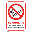 Prohibition Safety Sign - No Smoking (On Premises) - Rigid Plastic - Pack of 10 - SS12P10 - Farming Parts