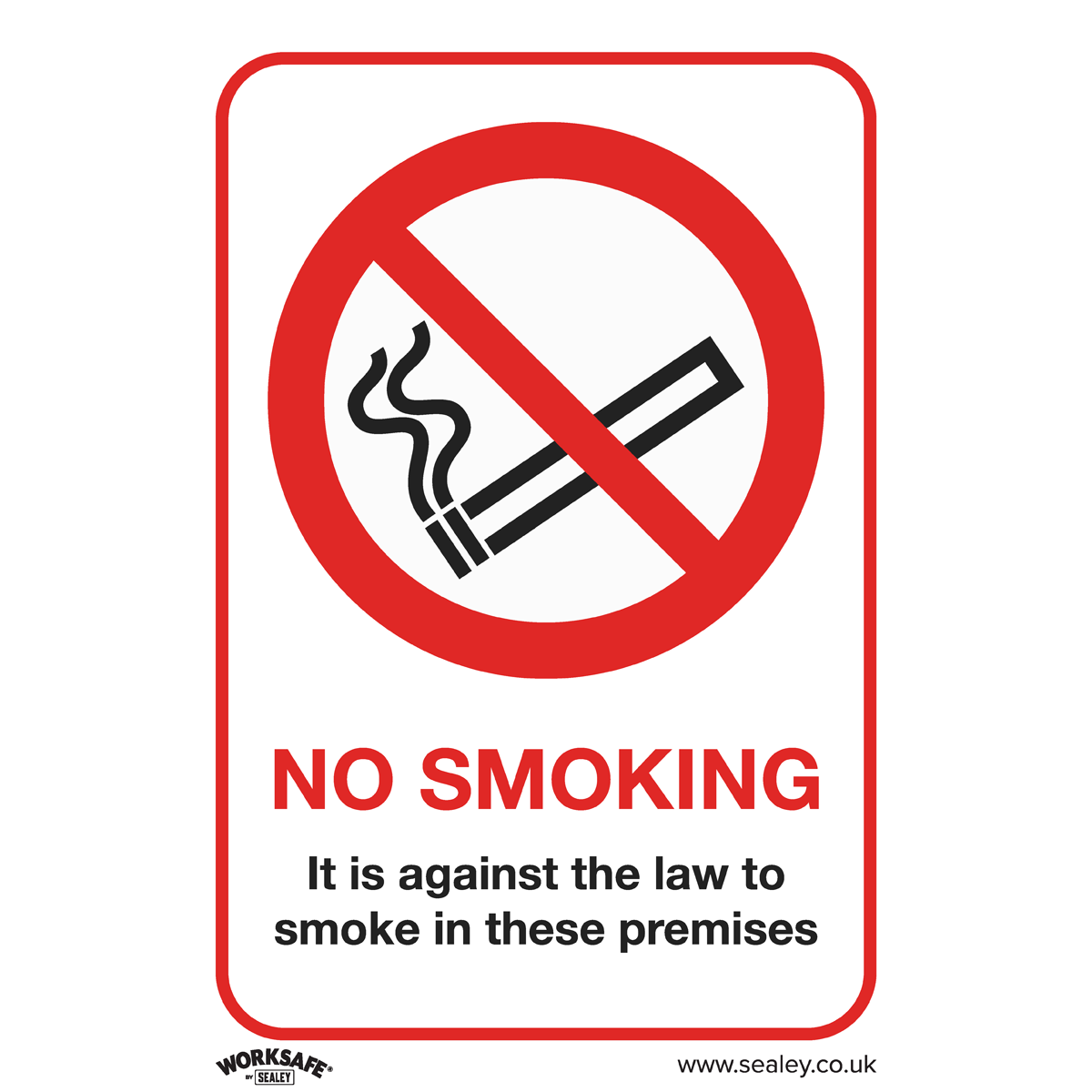 Prohibition Safety Sign - No Smoking (On Premises) - Rigid Plastic - Pack of 10 - SS12P10 - Farming Parts