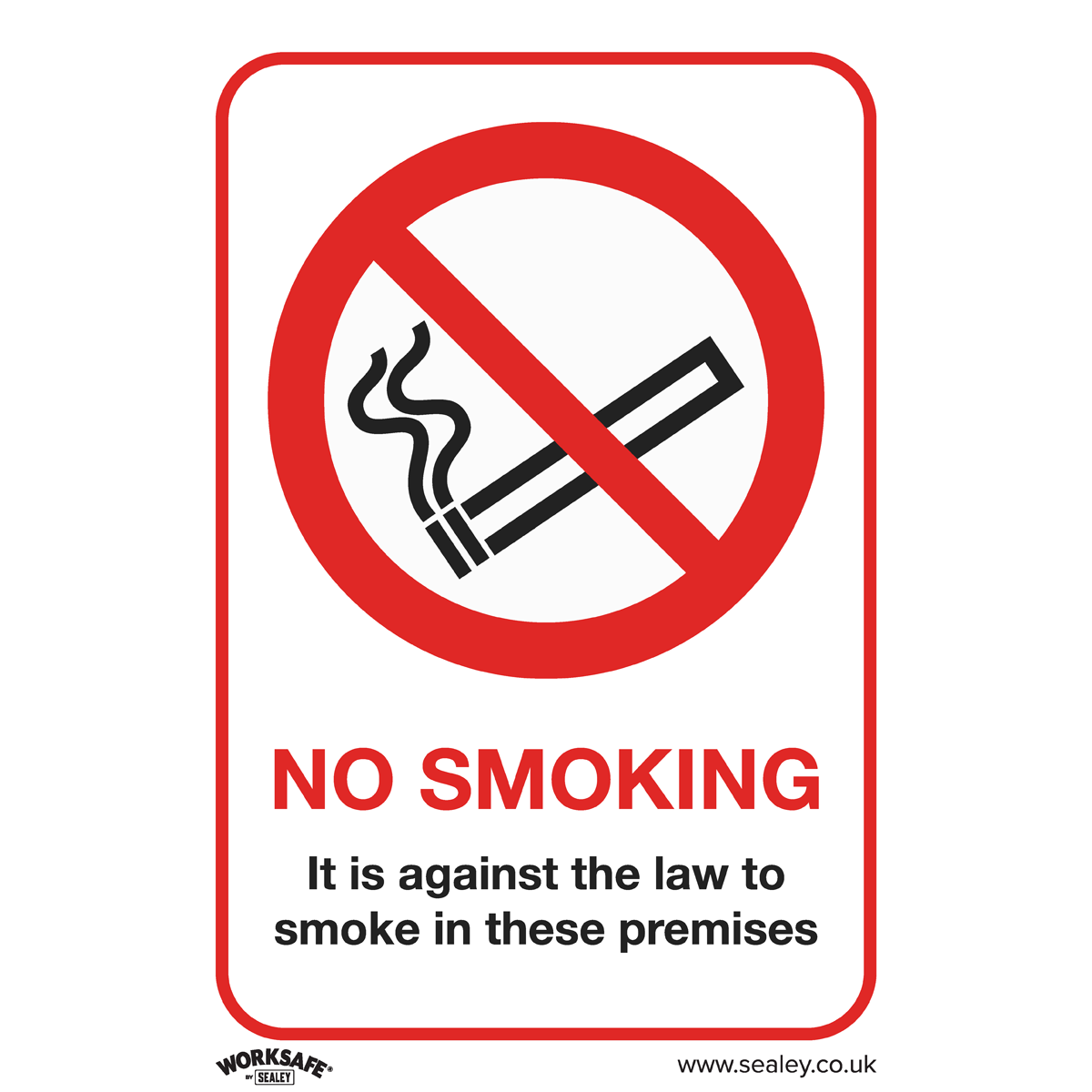 Prohibition Safety Sign - No Smoking (On Premises) - Self-Adhesive Vinyl - Pack of 10 - SS12V10 - Farming Parts