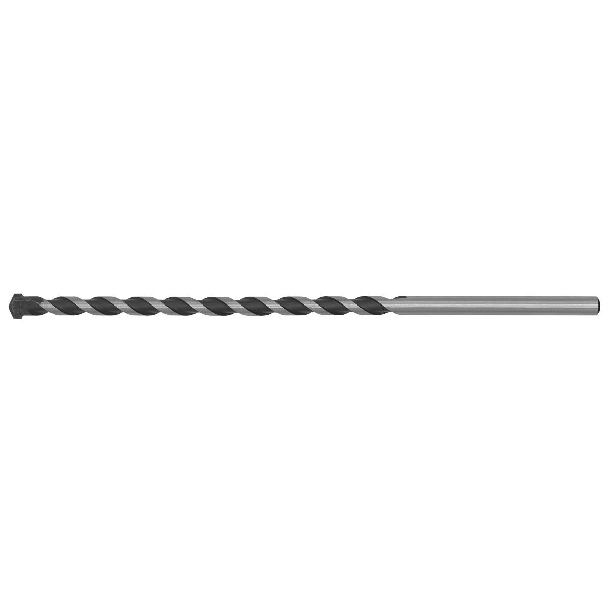 The Sealey Straight Shank Rotary Impact Drill Bit Ø13 x 300mm - SS13x300 features a spiral fluted design and a standard shank, making it ideal for general-purpose drilling with a 1/2" chuck.