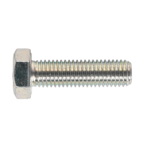 The Sealey HT Setscrew M14 x 50mm 8.8 Zinc (Pack of 10, SS1450) with high tensile strength and threading covering most of its length is shown against a white background.