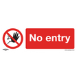 Prohibition Safety Sign - No Entry - Rigid Plastic - Pack of 10 - SS14P10 - Farming Parts