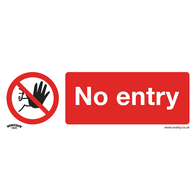 Prohibition Safety Sign - No Entry - Rigid Plastic - Pack of 10 - SS14P10 - Farming Parts