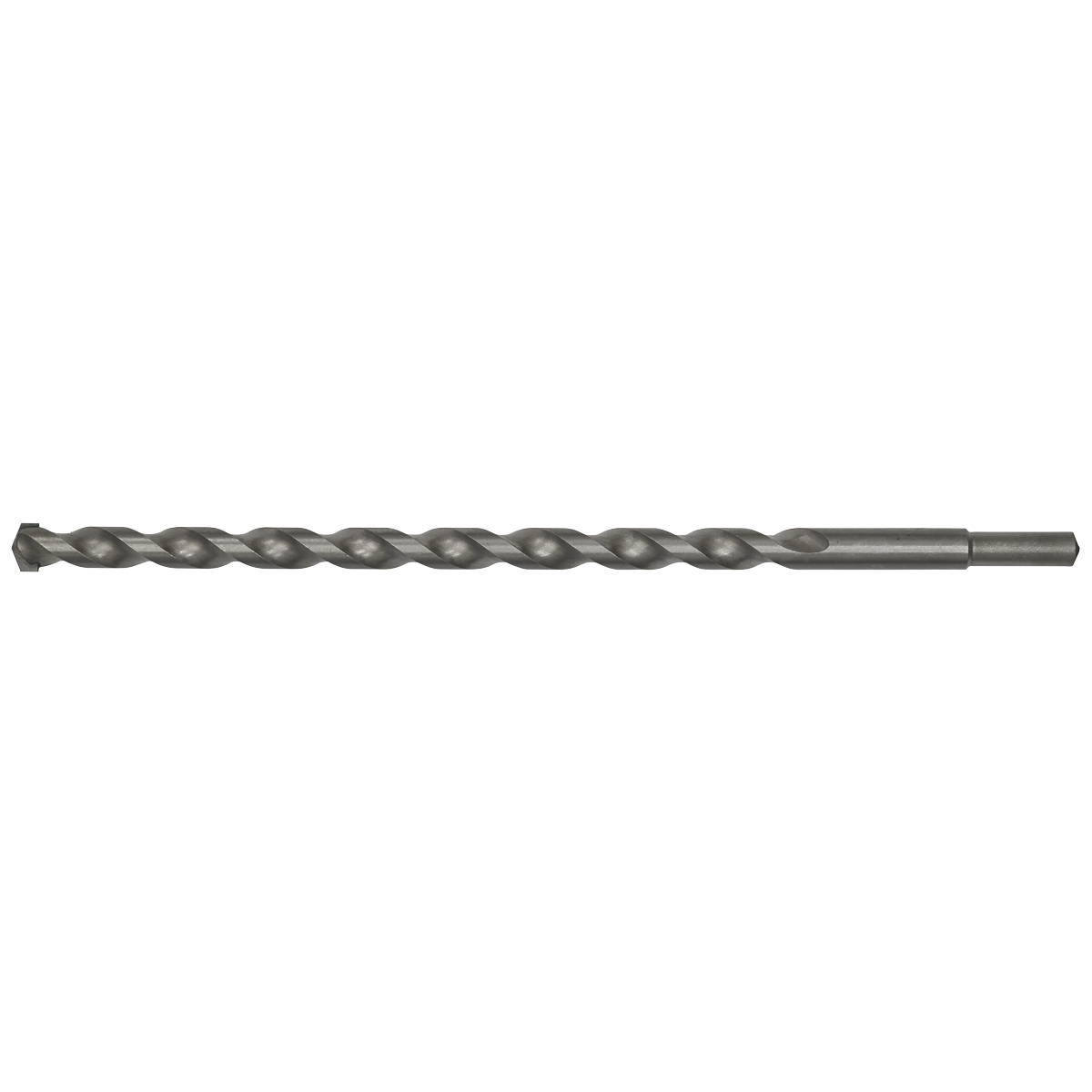 This general-purpose drilling tool, the Sealey Straight Shank Rotary Impact Drill Bit Ø14 x 300mm - SS14x300, features a spiral design and a pointed tip, making it perfect for use with a 1/2" chuck.