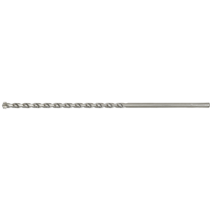 A long, metal Sealey Straight Shank Rotary Impact Drill Bit Ø14 x 400mm (SS14x400) with a spiral design for general-purpose drilling into masonry materials.