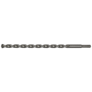 The Sealey Straight Shank Rotary Impact Drill Bit Ø16 x 300mm - SS16x300, featuring a twisted design and a flat end, ideal for general-purpose drilling, is pictured against a plain white background.