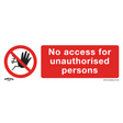 Prohibition Safety Sign - No Access - Rigid Plastic - Pack of 10 - SS17P10 - Farming Parts