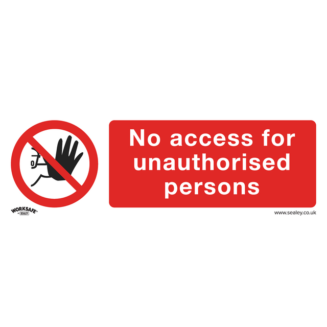 Prohibition Safety Sign - No Access - Self-Adhesive Vinyl - Pack of 10 - SS17V10 - Farming Parts