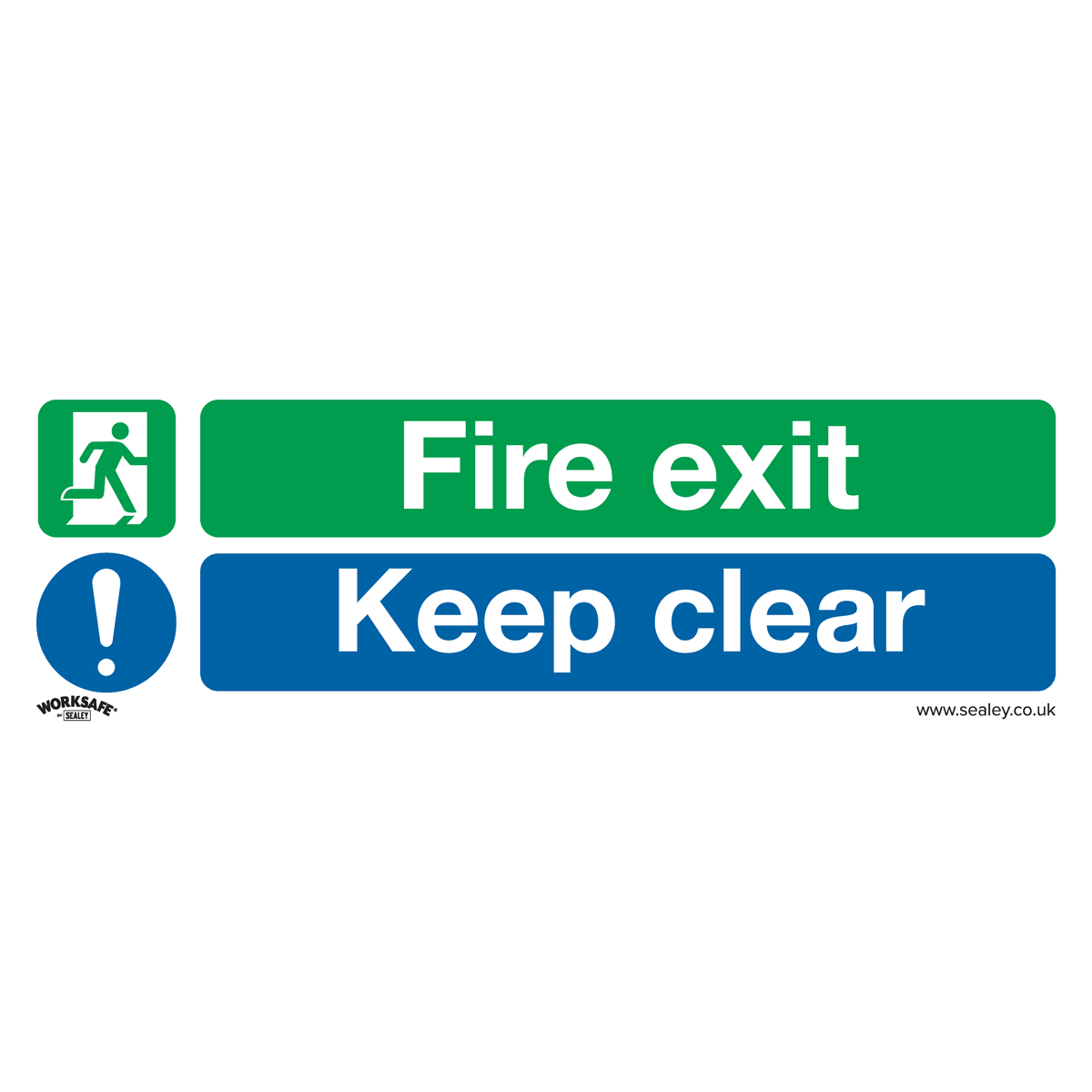 Safe Conditions Safety Sign - Fire Exit Keep Clear - Rigid Plastic - Pack of 10 - SS18P10 - Farming Parts