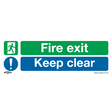 Safe Conditions Safety Sign - Fire Exit Keep Clear - Rigid Plastic - SS18P1 - Farming Parts