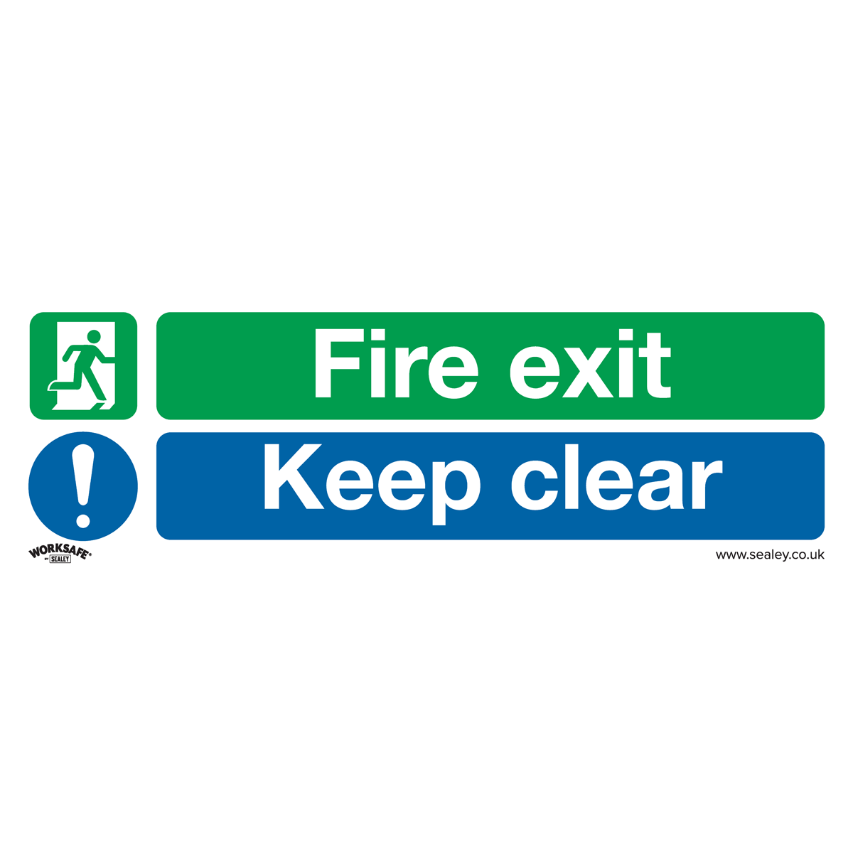 Safe Conditions Safety Sign - Fire Exit Keep Clear - Rigid Plastic - SS18P1 - Farming Parts