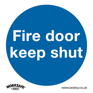 Mandatory Safety Sign - Fire Door Keep Shut - Rigid Plastic - SS1P1 - Farming Parts