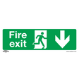 Safe Conditions Safety Sign - Fire Exit (Down) - Rigid Plastic - Pack of 10 - SS22P10 - Farming Parts