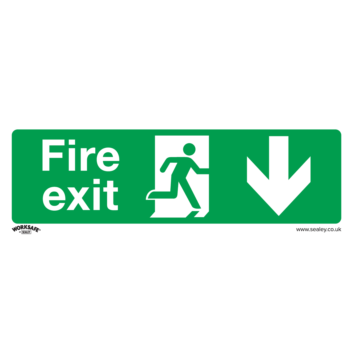 Safe Conditions Safety Sign - Fire Exit (Down) - Rigid Plastic - Pack of 10 - SS22P10 - Farming Parts