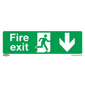 Safe Conditions Safety Sign - Fire Exit (Down) - Self-Adhesive Vinyl - SS22V1 - Farming Parts