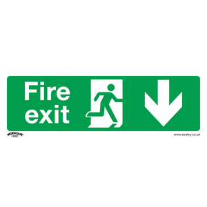 Safe Conditions Safety Sign - Fire Exit (Down) - Self-Adhesive Vinyl - SS22V1 - Farming Parts