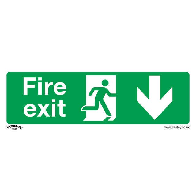 Safe Conditions Safety Sign - Fire Exit (Down) - Self-Adhesive Vinyl - SS22V1 - Farming Parts