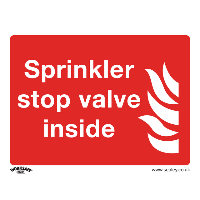 Safe Conditions Safety Sign - Sprinkler Stop Valve - Self-Adhesive Vinyl - Pack of 10 - SS23V10 - Farming Parts