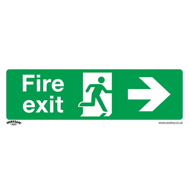 Safe Conditions Safety Sign - Fire Exit (Right) - Self-Adhesive Vinyl - Pack of 10 - SS24V10 - Farming Parts