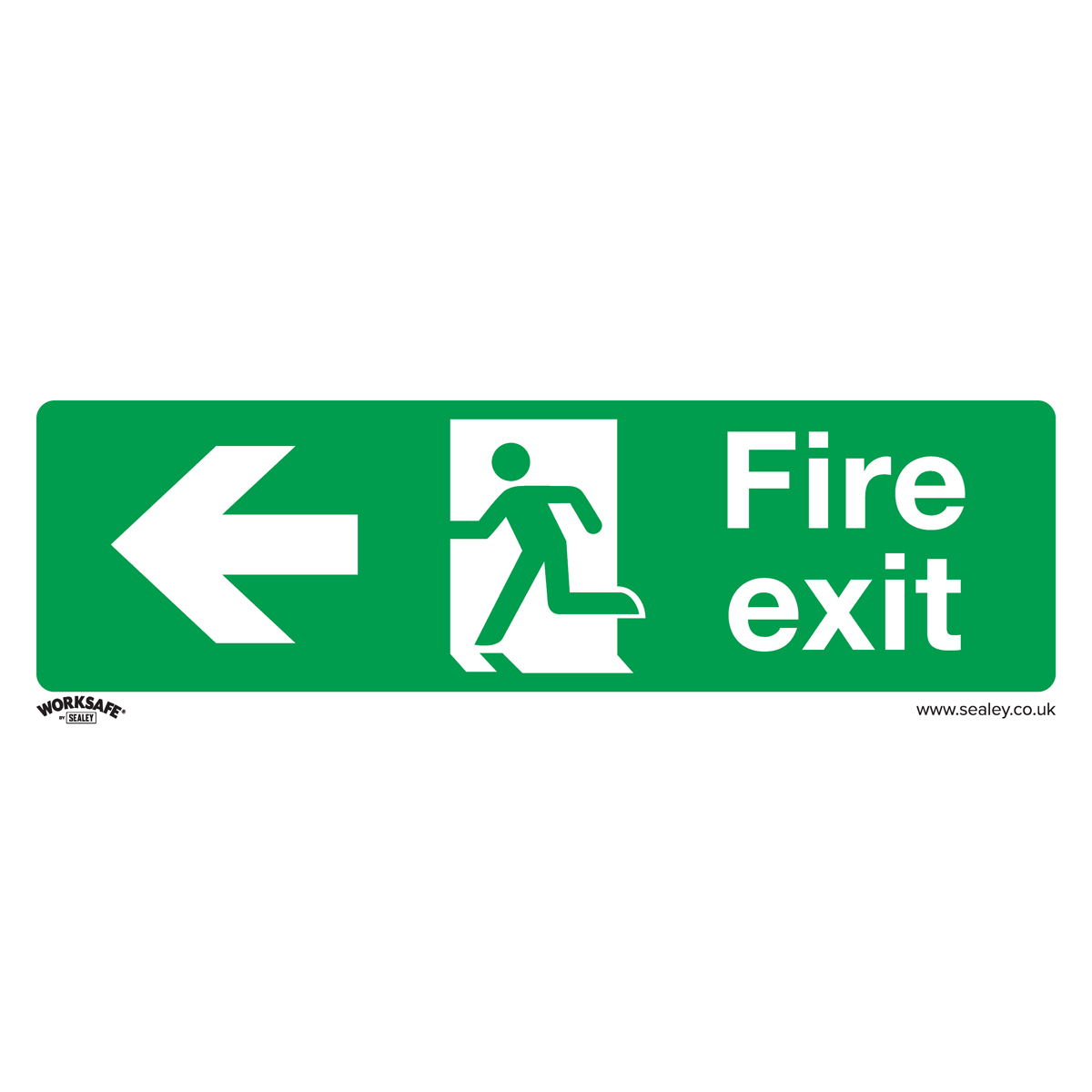 Safe Conditions Safety Sign - Fire Exit (Left) - Self-Adhesive Vinyl - Pack of 10 - SS25V10 - Farming Parts