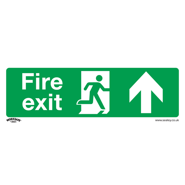 Safe Conditions Safety Sign - Fire Exit (Up) - Rigid Plastic - Pack of 10 - SS28P10 - Farming Parts