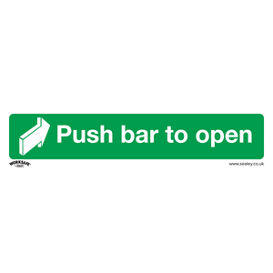 Safe Conditions Safety Sign - Push Bar To Open - Rigid Plastic - Pack of 10 - SS29P10 - Farming Parts