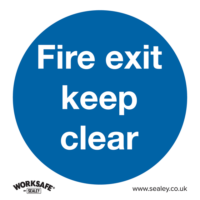 Mandatory Safety Sign - Fire Exit Keep Clear - Rigid Plastic - Pack of 10 - SS2P10 - Farming Parts