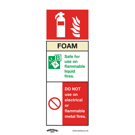 Safe Conditions Safety Sign - Foam Fire Extinguisher - Rigid Plastic - Pack of 10 - SS30P10 - Farming Parts
