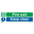 Safe Conditions Safety Sign - Fire Exit Keep Clear (Large) - Rigid Plastic - SS32P1 - Farming Parts
