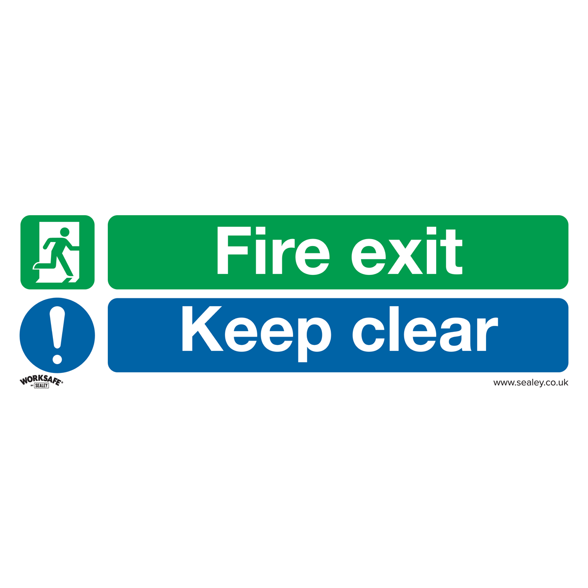 Safe Conditions Safety Sign - Fire Exit Keep Clear (Large) - Rigid Plastic - SS32P1 - Farming Parts