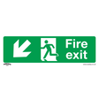 Safe Conditions Safety Sign - Fire Exit (Down Left) - Rigid Plastic - Pack of 10 - SS34P10 - Farming Parts