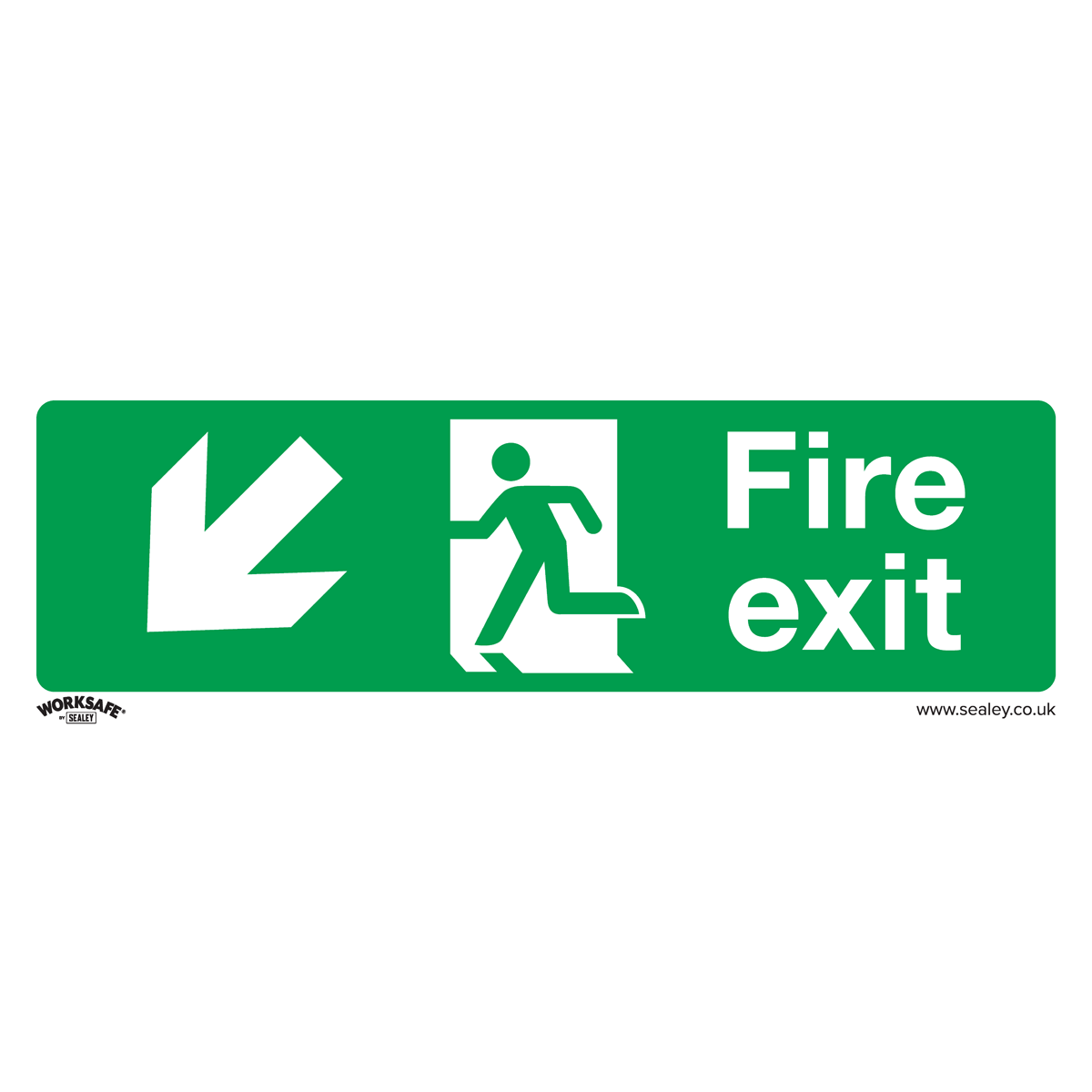 Safe Conditions Safety Sign - Fire Exit (Down Left) - Rigid Plastic - SS34P1 - Farming Parts