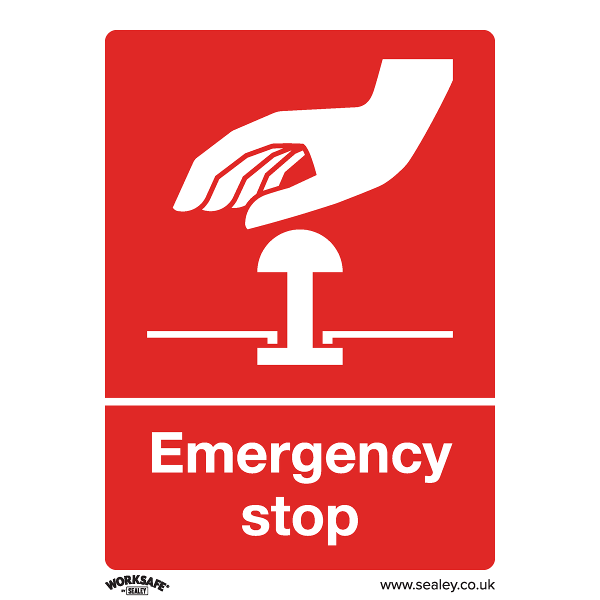 Safe Conditions Safety Sign - Emergency Stop - Rigid Plastic - Pack of 10 - SS35P10 - Farming Parts
