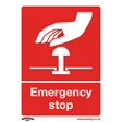 Safe Conditions Safety Sign - Emergency Stop - Self-Adhesive Vinyl - SS35V1 - Farming Parts