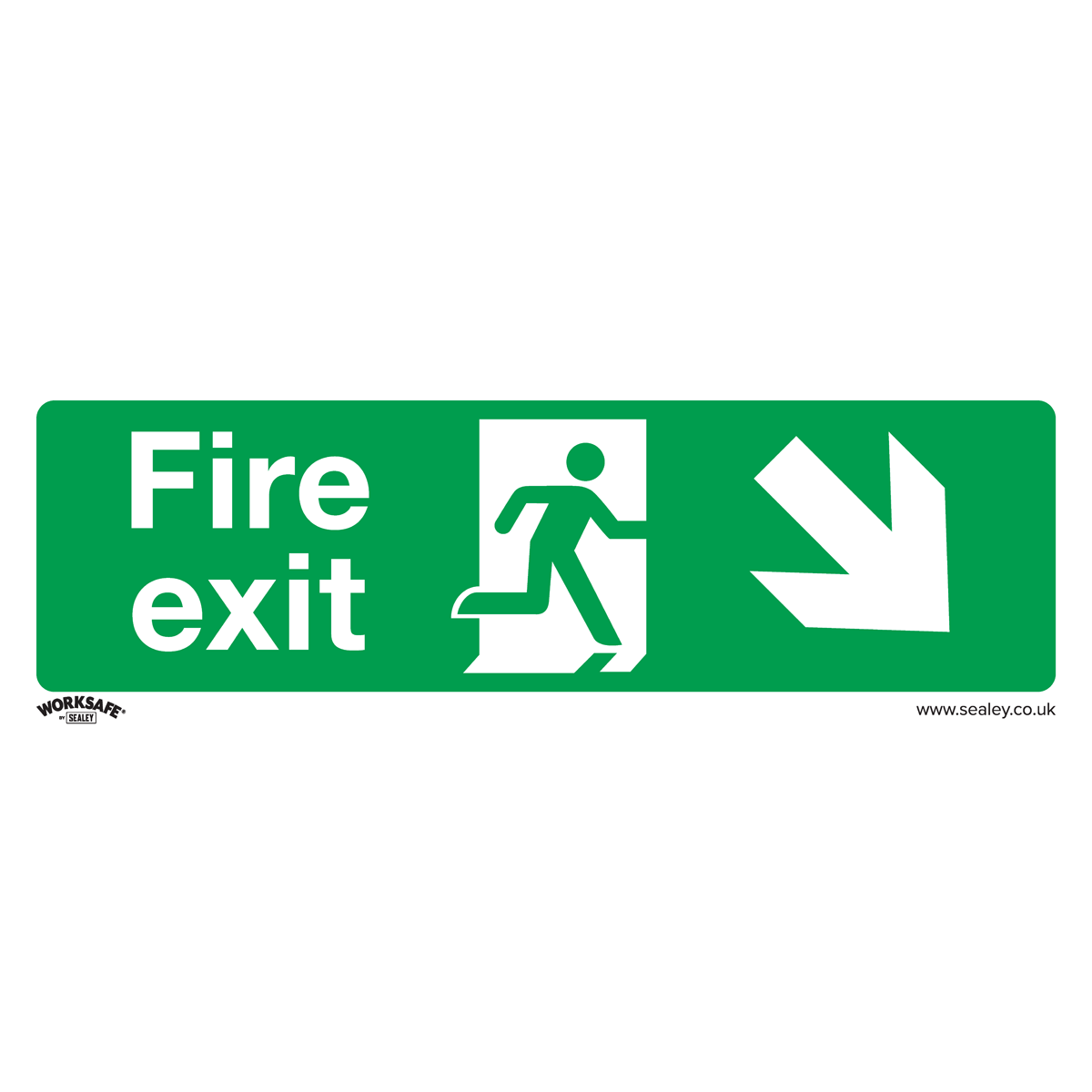Safe Conditions Safety Sign - Fire Exit (Down Right) - Rigid Plastic - Pack of 10 - SS36P10 - Farming Parts