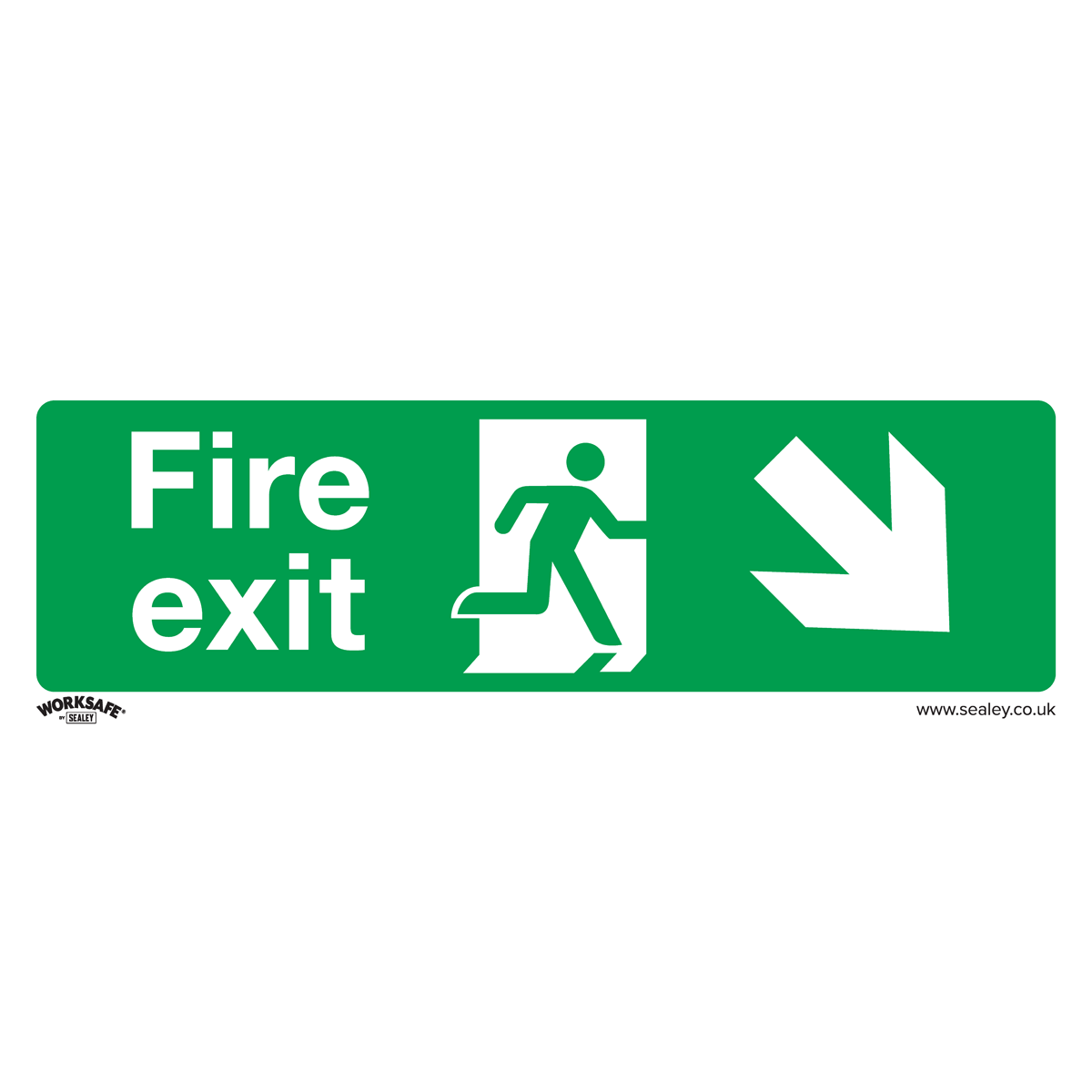 Safe Conditions Safety Sign - Fire Exit (Down Right) - Self-Adhesive Vinyl - Pack of 10 - SS36V10 - Farming Parts