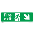 Safe Conditions Safety Sign - Fire Exit (Down Right) - Self-Adhesive Vinyl - SS36V1 - Farming Parts