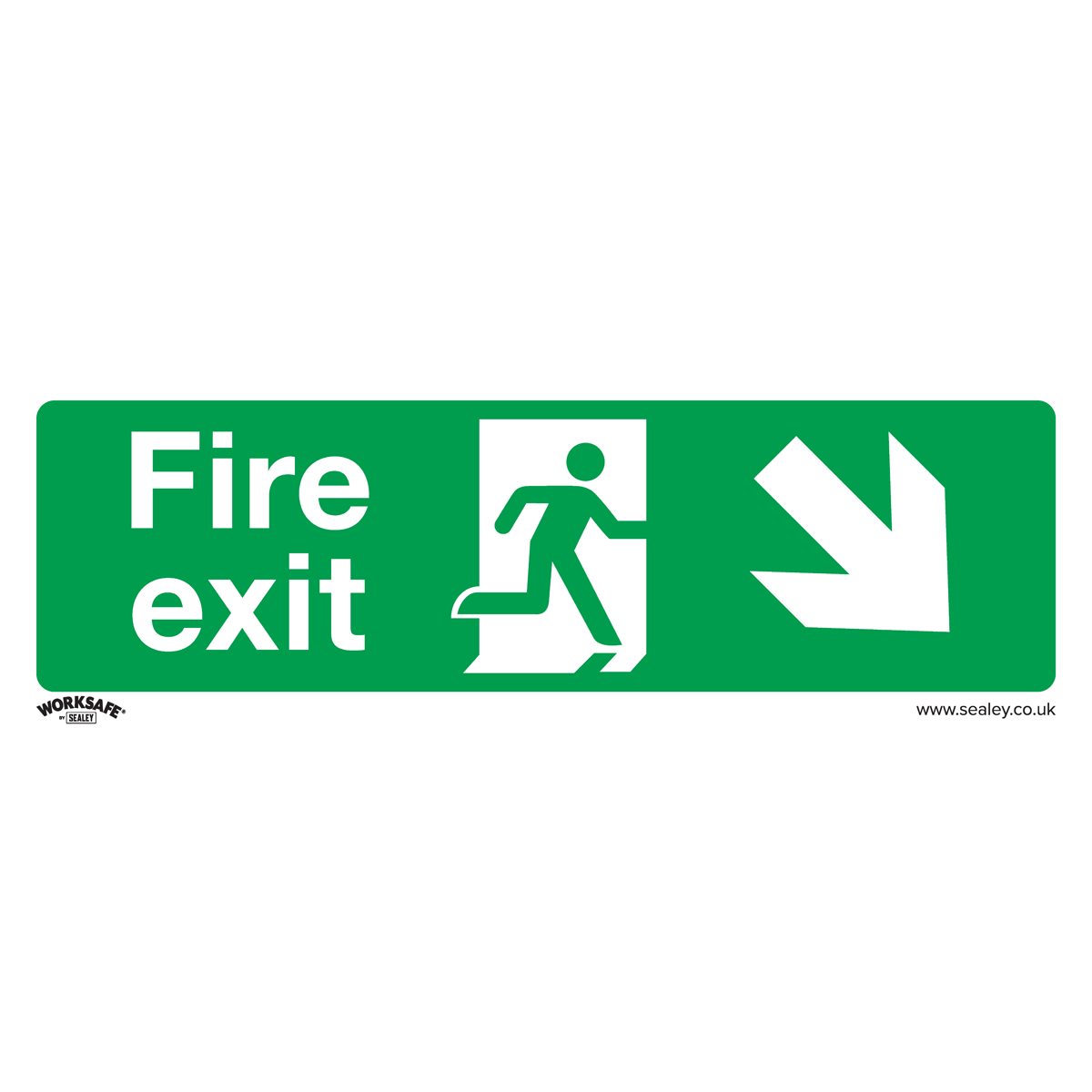 Safe Conditions Safety Sign - Fire Exit (Down Right) - Self-Adhesive Vinyl - SS36V1 - Farming Parts