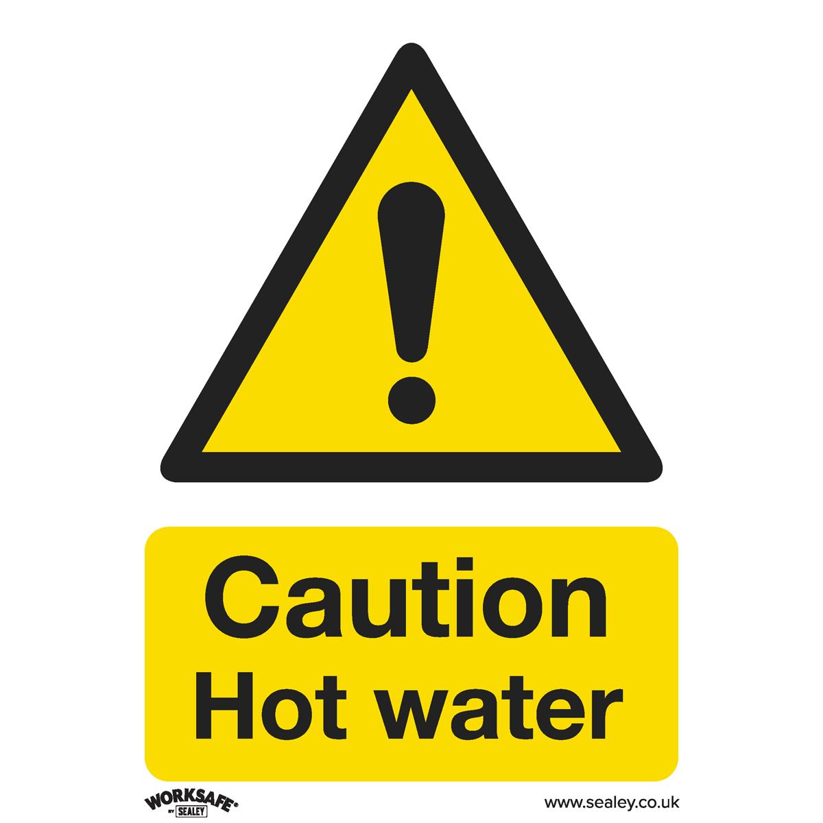 Warning Safety Sign - Caution Hot Water - Rigid Plastic - Pack of 10 - SS38P10 - Farming Parts